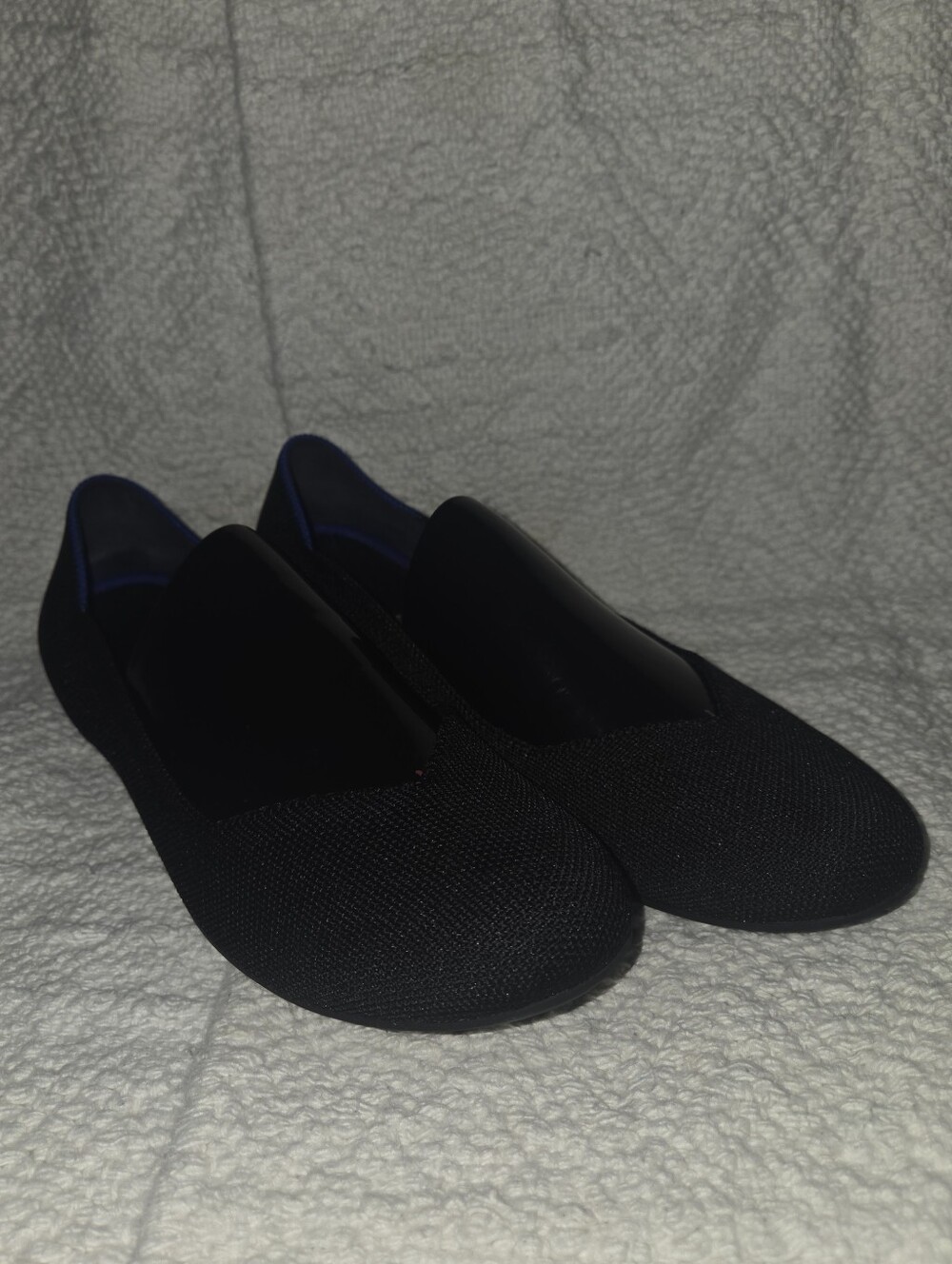 Rothys The Flat Black Solid Knit Rounded Toe Ballet Flats Shoes Original W8 - Picture 3 of 11